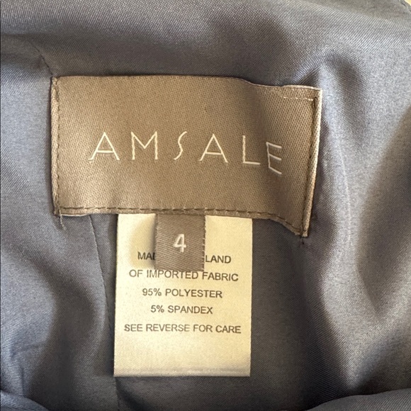 Amsale Sydney Slate V-Neck Maxi Bridesmaid Formal Prom Dress size 4 - Picture 5 of 10